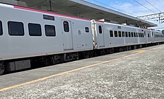 台鐵417次普悠瑪號列車28日中午於池上站出站時勾斷電車線，富里至池上間暫時不通。台鐵持續搶修電力設備，估晚間8時30分修復。（圖：民眾提供）