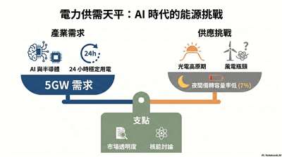 Ai示意圖：電力供需與挑戰