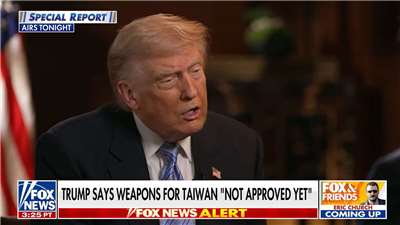 川普接受福斯新聞(Fox News)節目「拜爾特別報導」(Special Report with Bret Baier)訪問。(圖擷取foxnews.com)