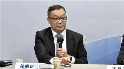 外交部次長陳明祺出席「川習會後兩岸關係發展前瞻座談會」，並接受媒體聯訪。(陳國維 攝)