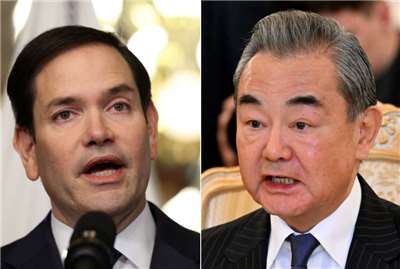中國外交部長王毅(右)4月30日與美國國務卿盧比歐(Marco Rubio,左)通電話。(路透社/達志影像、AFP，央廣合成)