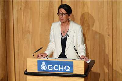 英國政府通訊總部(GCHQ)首長巴特勒(Anne Keast-Butler)27日在布萊切利園發表年度演講。