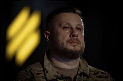 烏克蘭資深指揮官畢列茨基(Andriy Biletsky)27日接受路透社專訪。