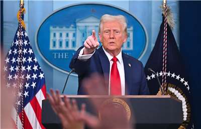 美國總統川普(Donald Trump)在媒體提問時稱「可能」撤回駐義大利與駐西班牙的美軍。資料照。