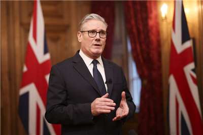 英國首相施凱爾2日表示，由於親巴勒斯坦示威遊行對猶太社群造成了「累積效應」，政府考慮禁止部分挺巴遊行。資料照。(圖:英首相府)