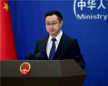 中國外交部發言人林劍7日表示，台灣議題「是中美關係政治基礎中的基礎」。(X@MFA_China)
