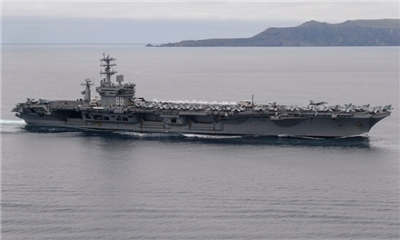 美國南方司令部(US Southern Command)20日宣布，尼米茲號航空母艦已駛入加勒比海。資料照片。(圖：取自尼米茲號推特)