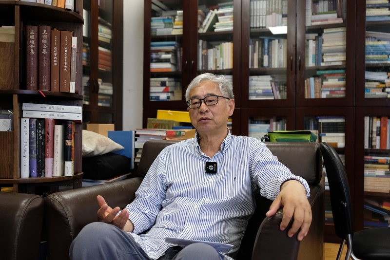 唐獎漢學獎得主葛兆光受訪畫面。攝於115年5月27
日。
中央社記者廖文綺上海攝　115年6月17日