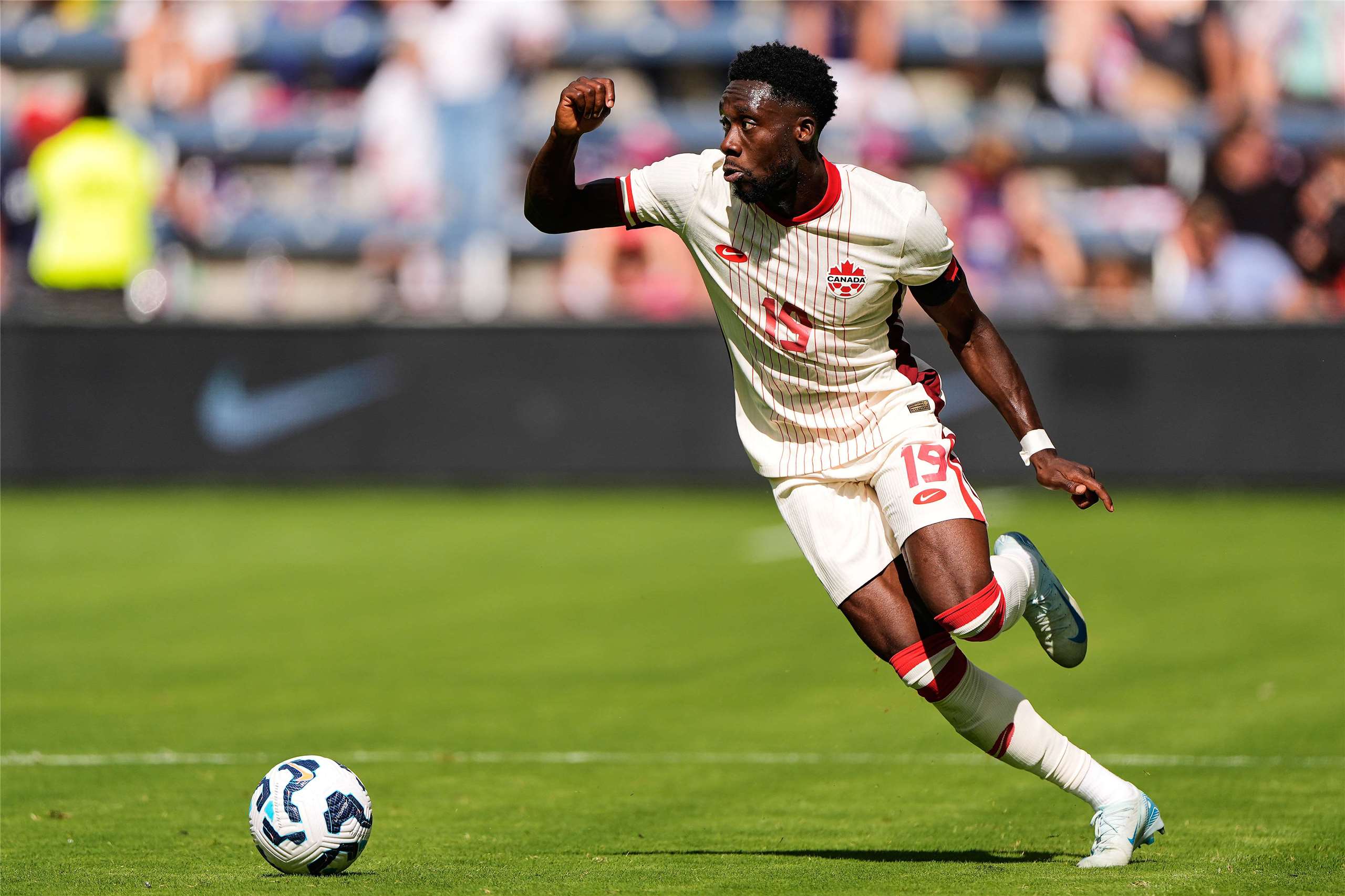 加拿大世足史首顆進球功臣戴維斯(Alphonso Davies)。資料照。