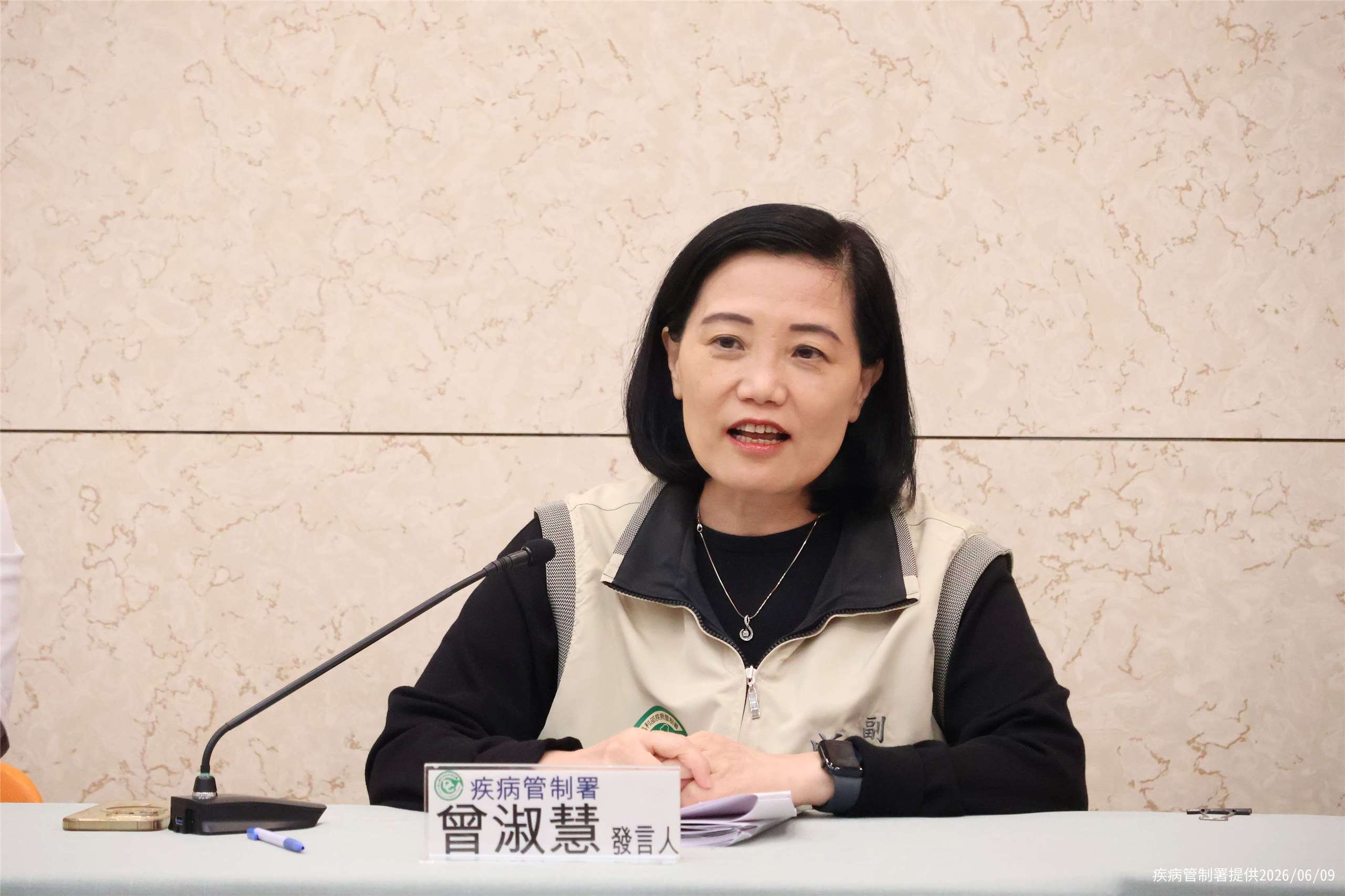 疾管署發言人曾淑慧9日表示，國內新冠疫情連3週緩升。(疾管署提供)