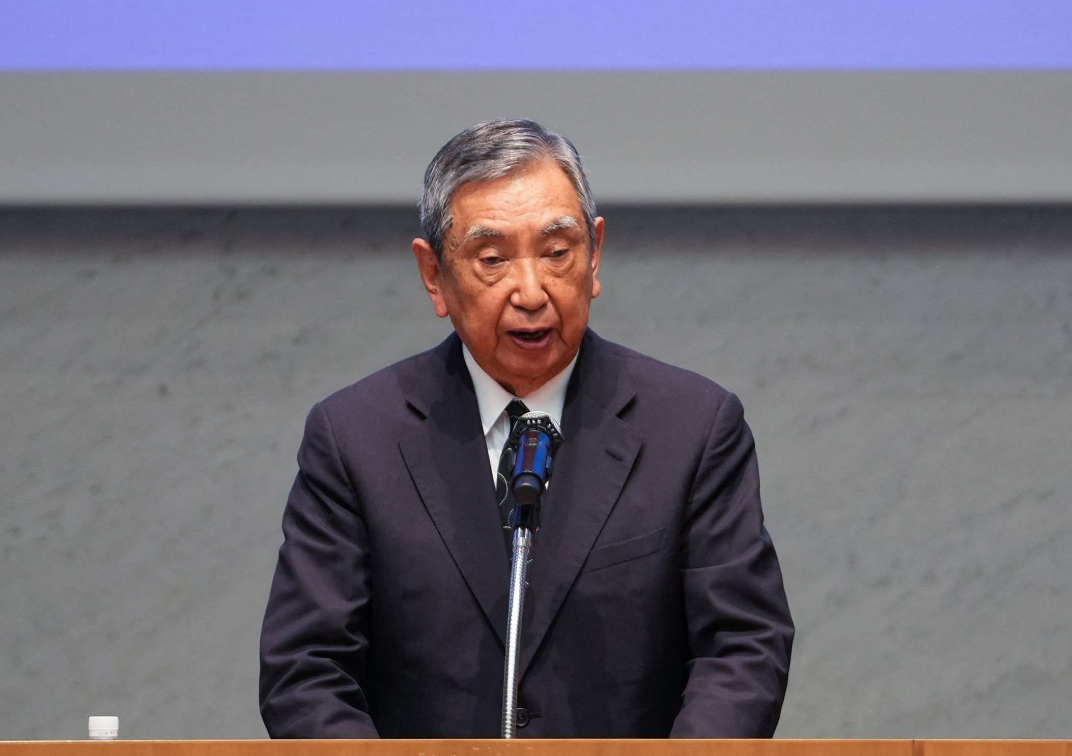 日本前眾議院議長河野洋平（圖）8日因胰臟癌逝世後，由其擔任會長的日本國際貿易促進會原訂本月21日的訪中行程也因而生變。(AFP)