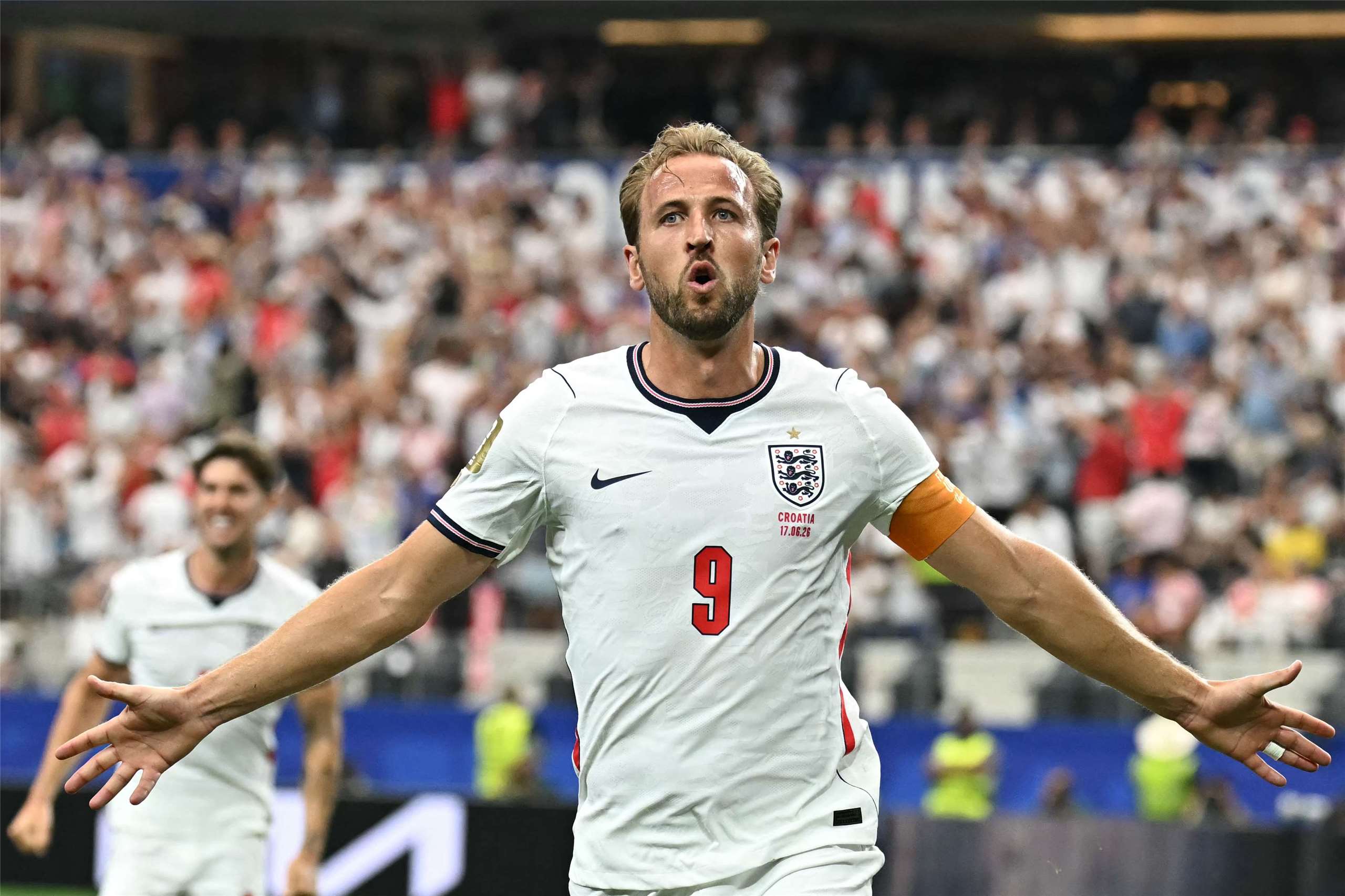 英格蘭前鋒凱恩(Harry Kane)17日在世界盃小組賽上半場攻進兩球。