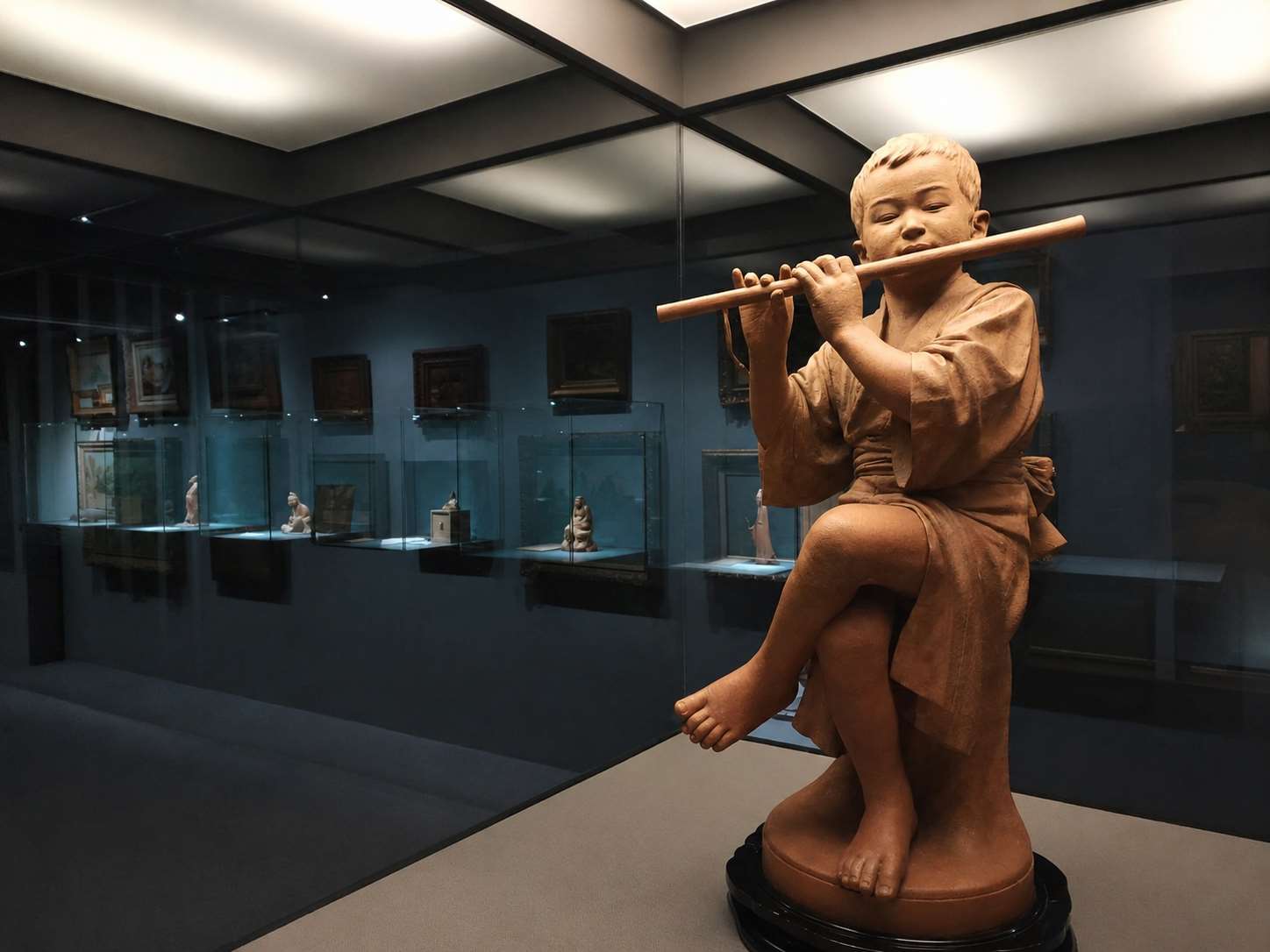 荒川嶺雲〈笛吹童子(清涼)〉(1908)。(師大美術館提供)