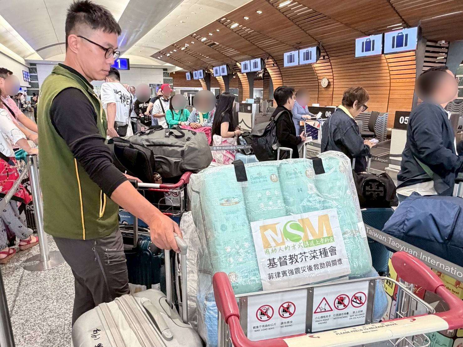 芥菜種會團隊23日啟程前往菲律賓強震災區，實地進行災後關懷與陪伴。(芥菜種會提供)