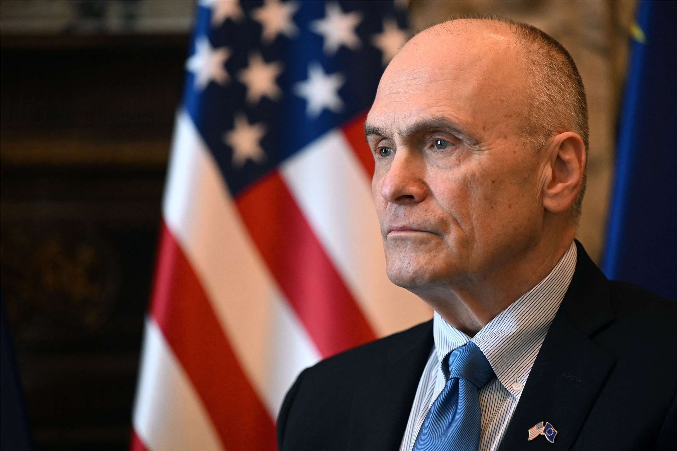 美國駐歐盟大使帕茲德(Andrew Puzder)表示，美中開打AI戰爭之際，歐洲應站華府這一邊。資料照。