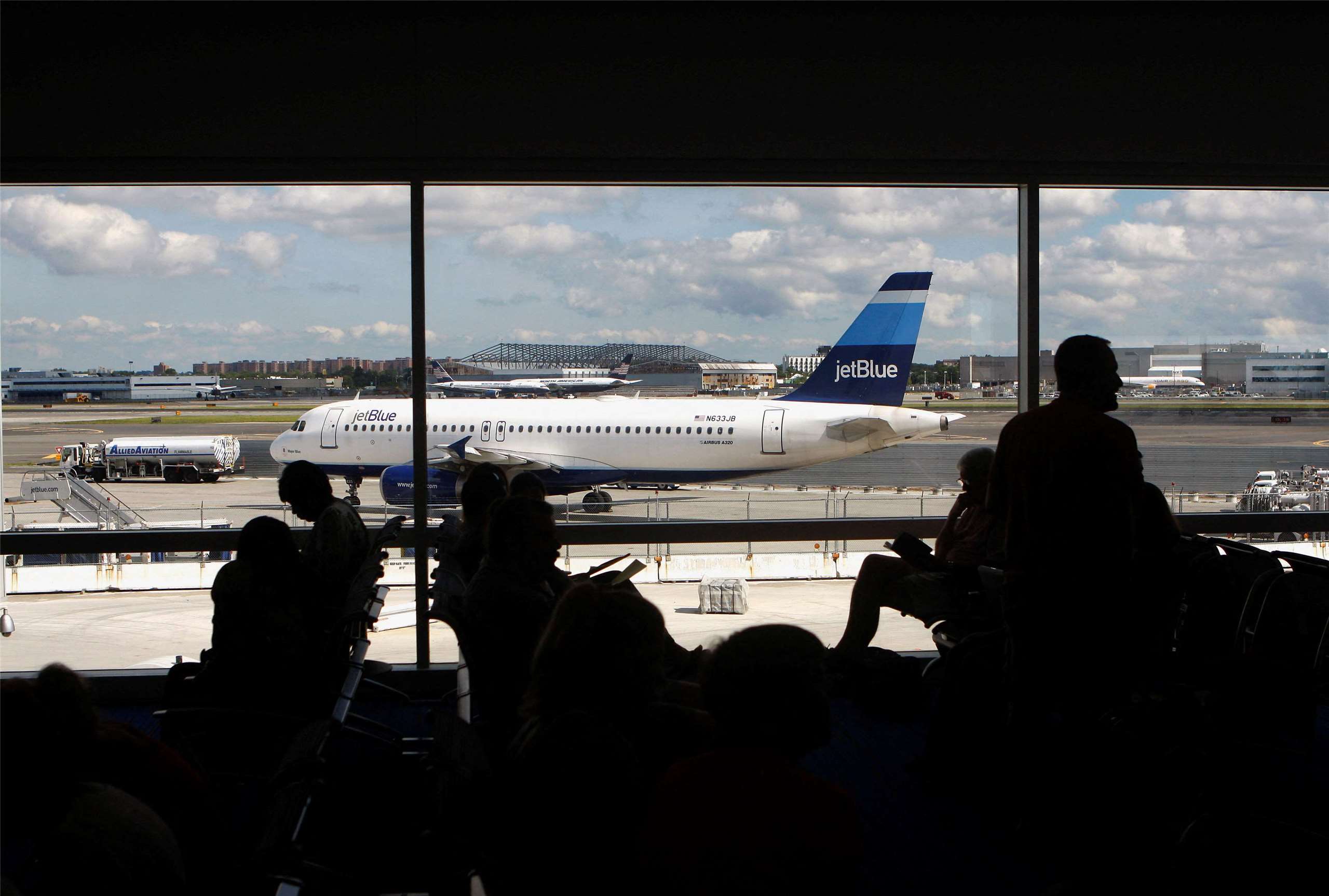 捷藍航空(JetBlue)一架客機通報29日在接近甘迺迪國際機場(JFK)時撞上無人機。資料照。