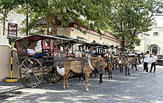 菲律賓大力推展觀光，圖為菲律賓著名景點維甘古城（Vigan）馬車站。