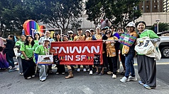 舊金山同志大遊行，台灣擴大參與，觀光署與駐舊金山辦事處團隊參與。