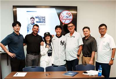 美國職棒洋基隊(New York Yankees)宣布簽下18歲投手賴謙凡。 (圖:X@NYYPlayerDev)
