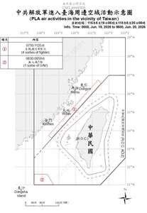 國防部表示，過去24小時內，偵獲中共19機艦船台海周邊活動。 (圖:國防部)