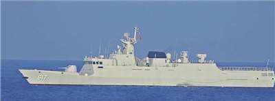 中共景德鎮軍艦（617）3日上午騷擾西南海域，國防部公布監控影像。資料照。（國防部提供）