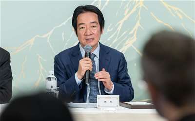 總統賴清德18日與國際媒體茶敘。(圖：總統府)