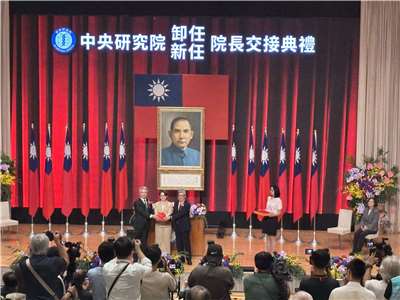 中央研究院今天(18日)舉行「中研院第十三任卸任院長、新任院長交接典禮」，副總統蕭美琴、前總統蔡英文皆應邀出席。（楊文君攝）