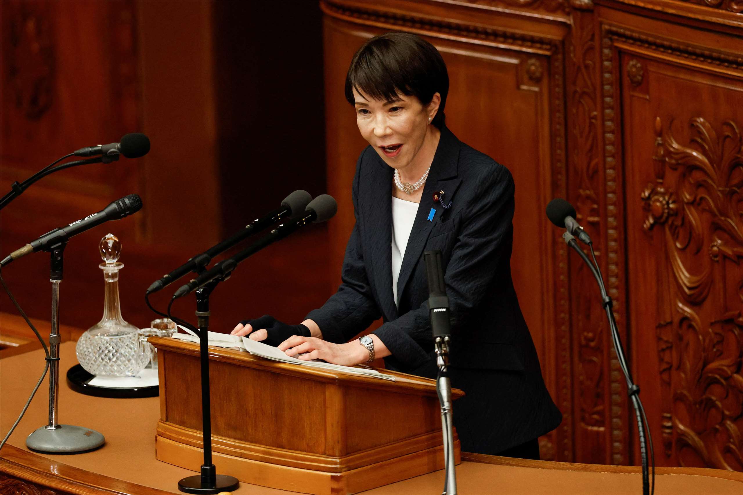 日本首相高市早苗(Sanae Takaichi)7月的支持率，跌落至她去年上任以來新低。
