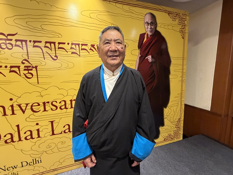 達賴喇嘛6日過91歲生日，總統賴清德等人發文祝壽。藏人行政中央駐新德里辦事處代表晉美炯乃（圖）受訪時對賴總統發文表達感謝，也提到「台灣非常友善」。