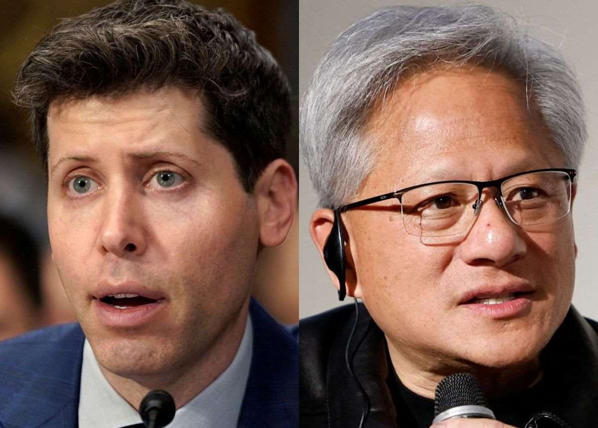 OpenAI執行長阿特曼(Sam Altman)與輝達執行長黃仁勳，本週將會美參院高層。 (合成圖)