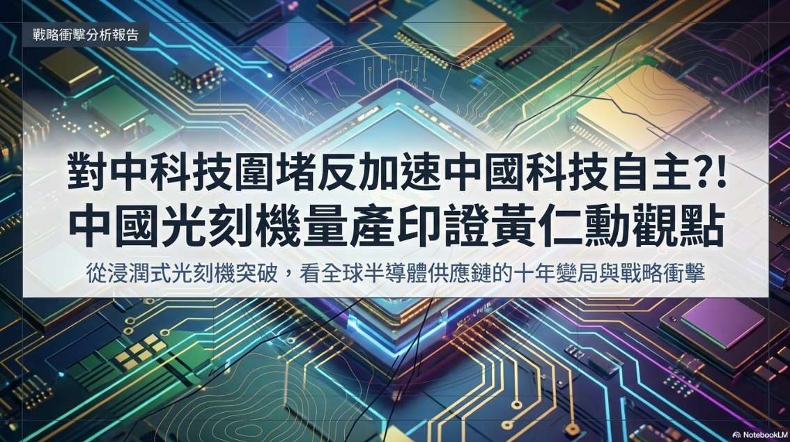 對中科技圍堵反加速中國科技自主？！中國光刻機量產印證黃仁勳觀點 (AI圖)