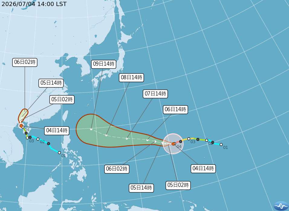 颱風巴威10、11日最接近台灣。(氣象署提供)