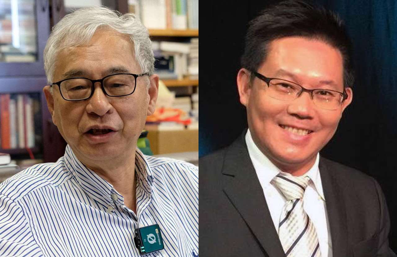 今年唐獎漢學獎得主葛兆光(左)與學者林泉忠(右)原定5月底在上海交大有場對談，但活動遭臨時取消，校方至今未仍未說明不批准的理由。資料合成照。(唐獎基金會提供/翻攝林泉忠臉書)