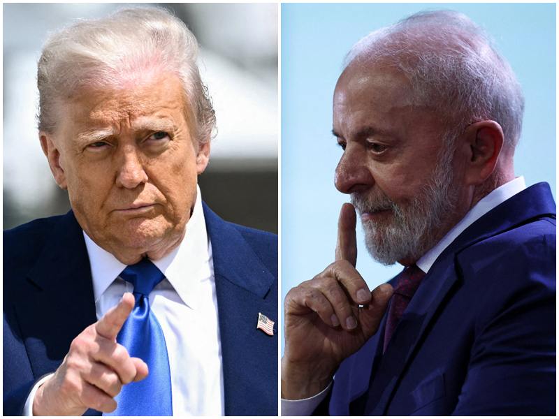 巴西總統魯拉(Luiz Inacio Lula da Silva)13日表示，美國總統川普(Donald Trump)要對航經荷莫茲海峽(Strait of Hormuz)的船隻徵收巨額費用的計畫，將使美國成為一個「海盜國家」。美國總統川普(左)、巴西總統魯拉。(合成圖)