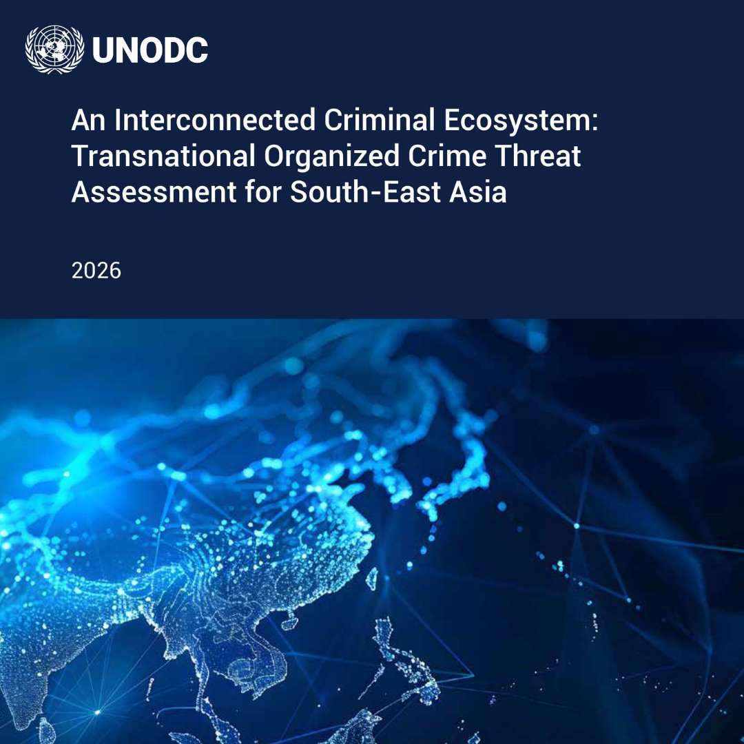 聯合國毒品暨犯罪辦公室(UNODC)21日發布「東南亞跨國組織犯罪威脅評估」報告。 (圖:X@UNODC)