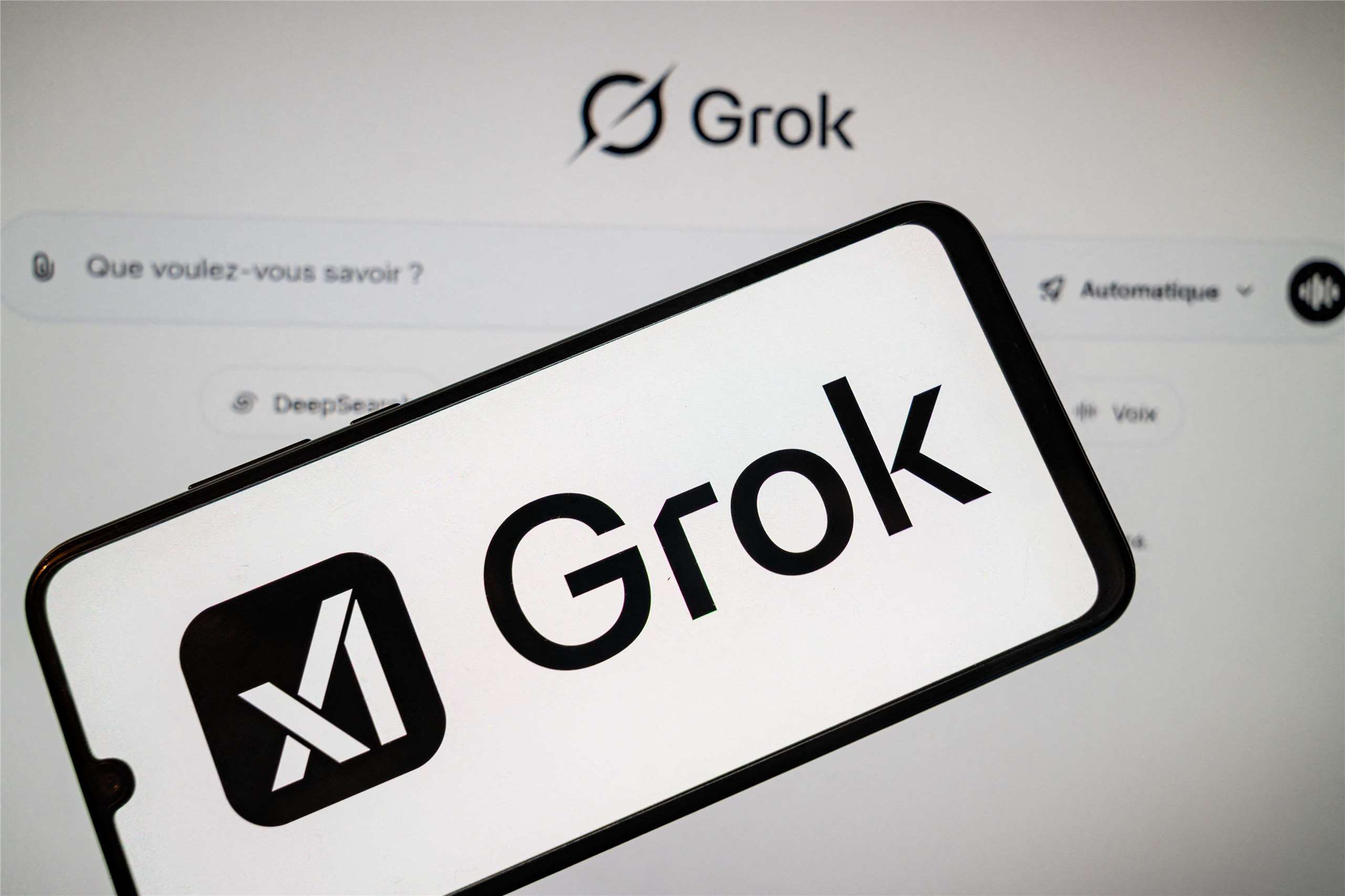 馬斯克旗下xAI的AI聊天機器人Grok。(AFP)