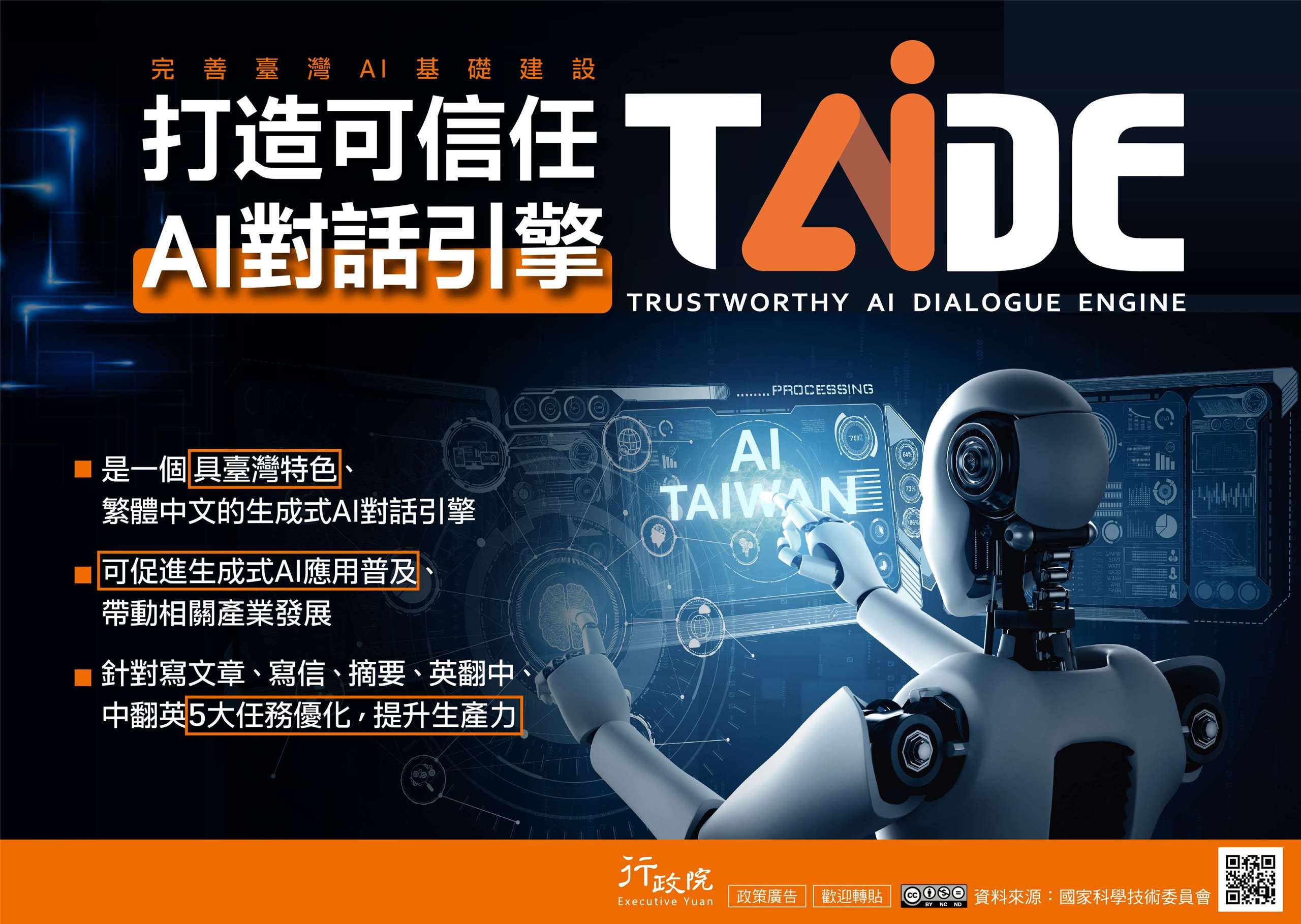 生成式AI對話引擎TAIDE。 (圖:行政院)