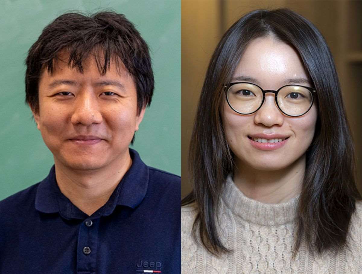 中國數學家鄧煜(左)、王虹(右)獲得費爾茲獎。 (圖:翻拍費爾茲獎官網)