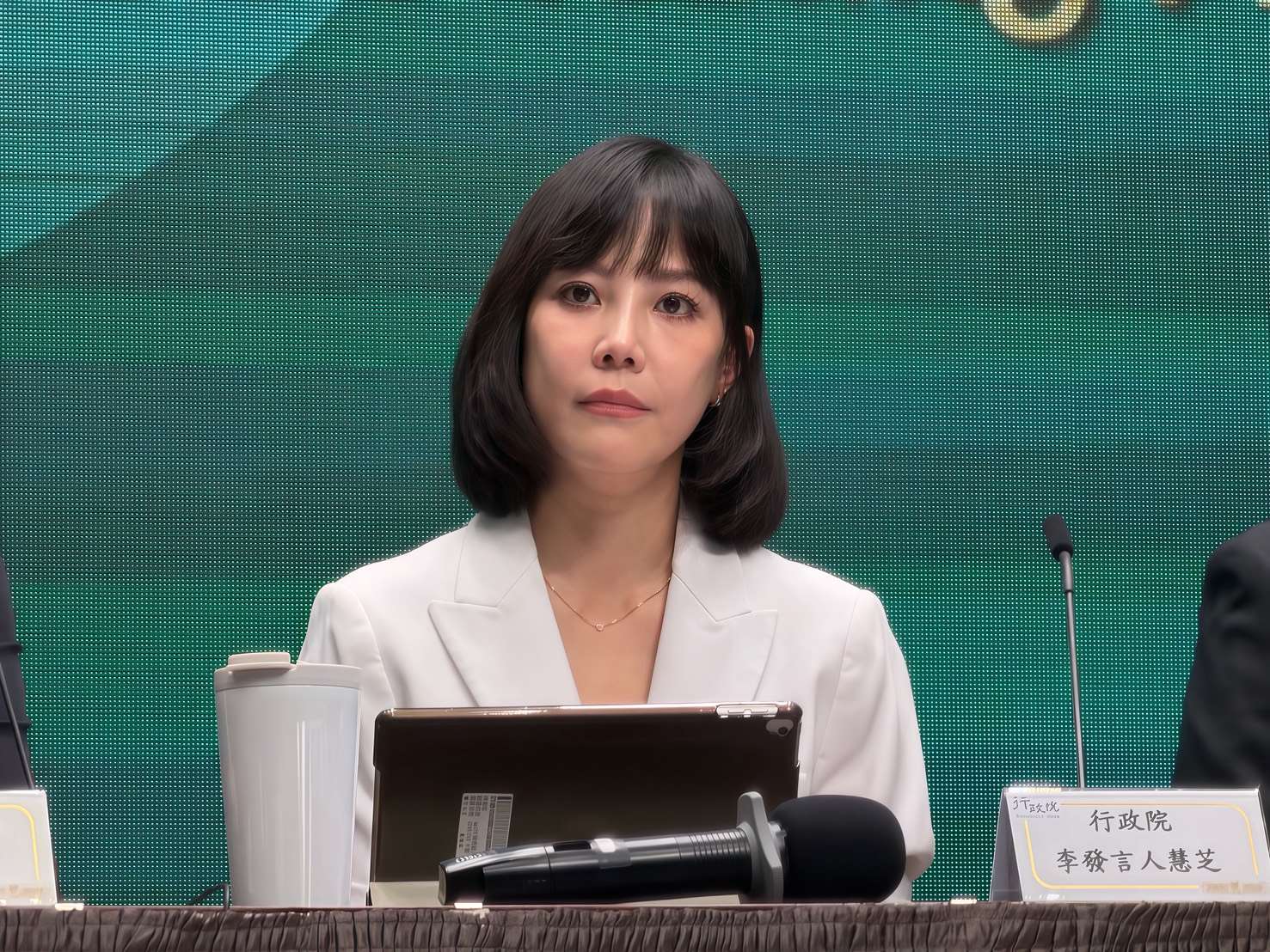 行政院發言人李慧芝。(鄭佑漢 攝)