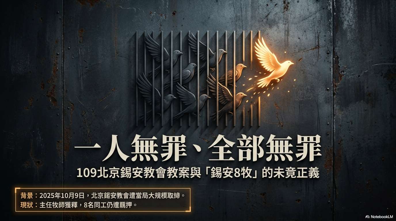 勿忘錫安8牧 錫安教會仍遭羈押者家屬籲「一人無罪、全部無罪」(AI圖)