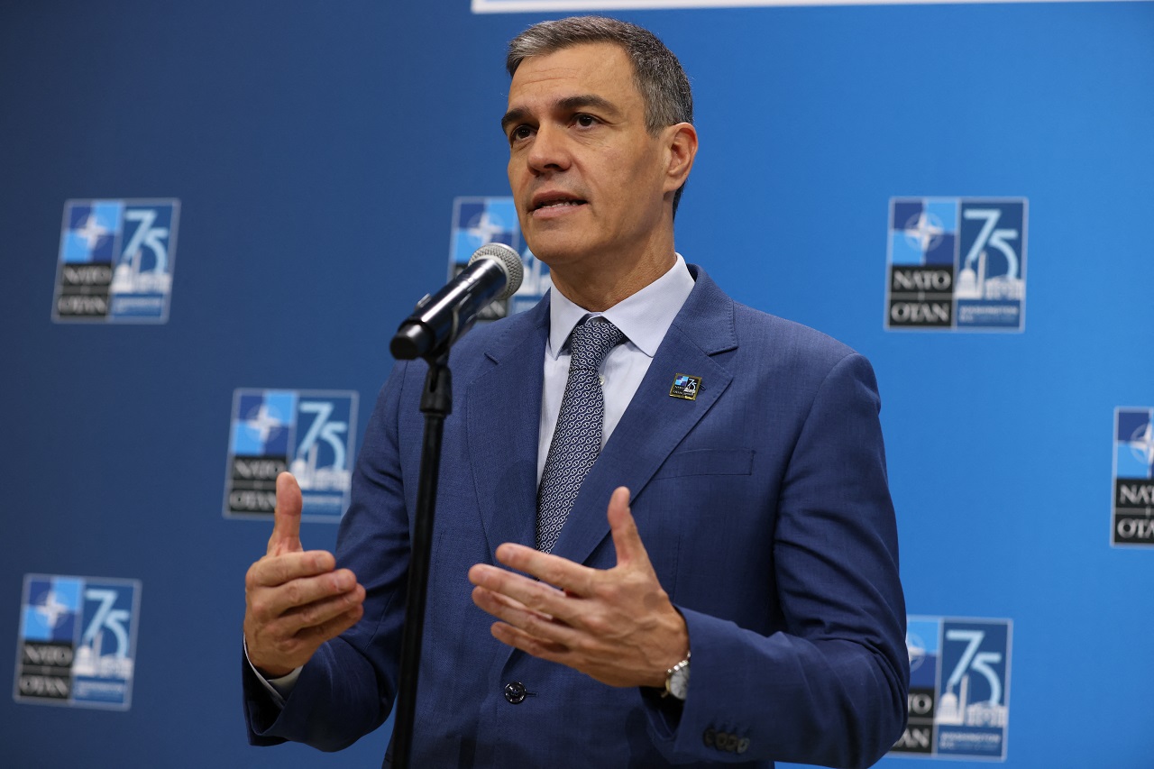 西班牙總理桑傑士(Pedro Sanchez)在北約峰會上強調，西班牙名目國防支出已增加逾1倍，從2017年占GDP的0.98%，提高至近330億歐元，因此西班牙今年將達成這項目標。(檔案照)