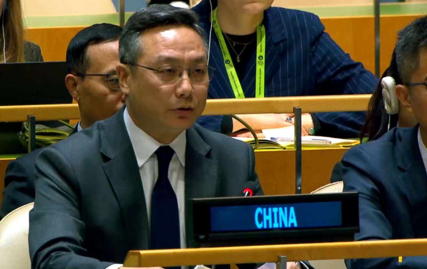 中國常駐聯合國副代表孫磊呼籲相關各方維護、落實美伊諒解備忘錄成果。(翻攝X@Chinamission2un)