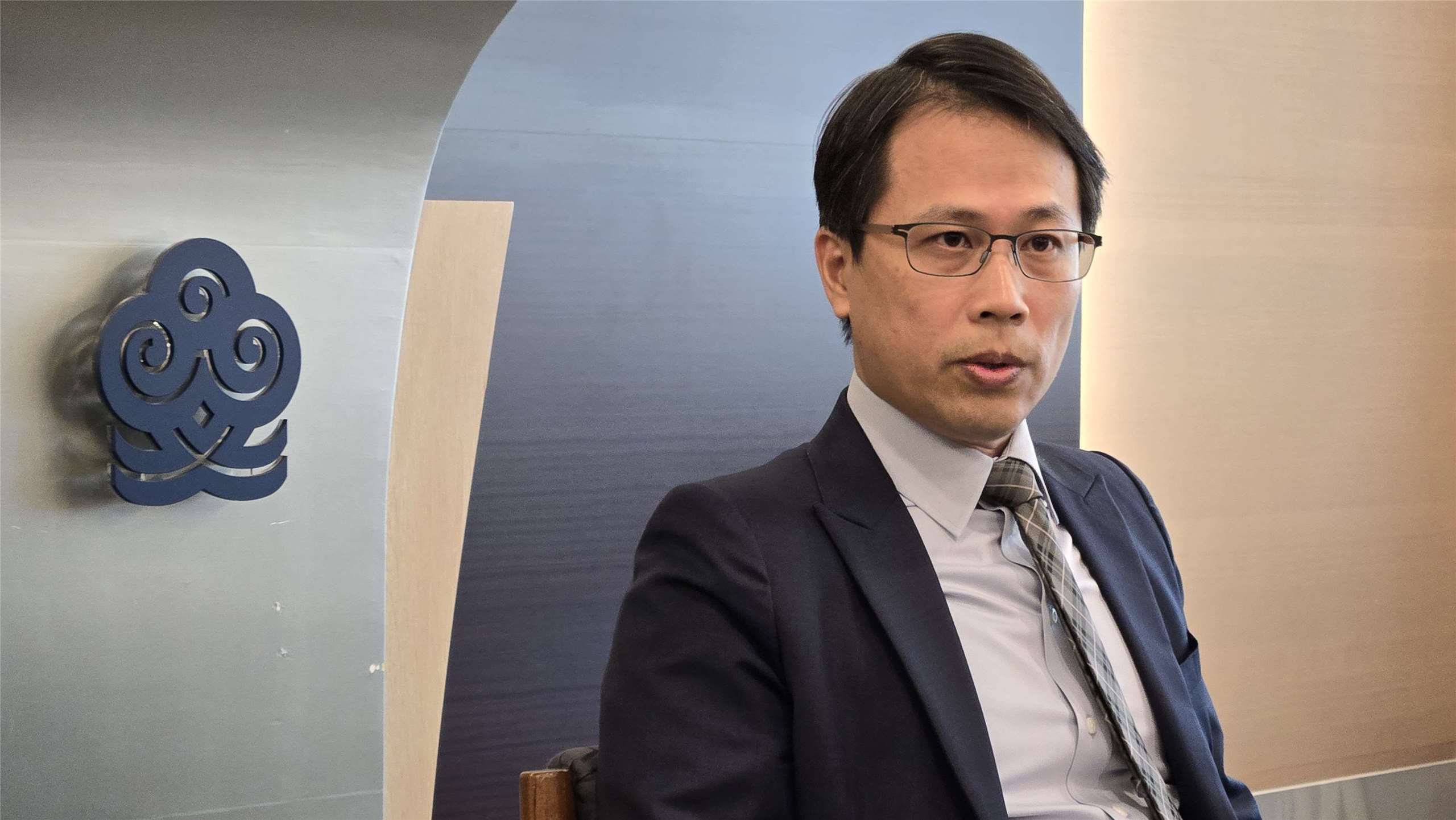 海基會副秘書長黎寶文呼籲陸方放下政治前提，恢復兩岸兩會既有機制才是正道。(陳國維 攝)