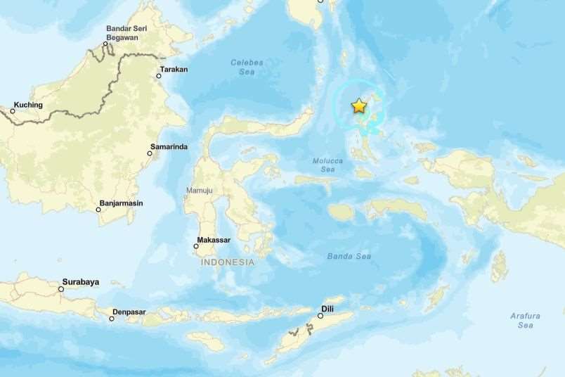 印尼東部外海3日發生規模6.2地震。 (圖:USGS)