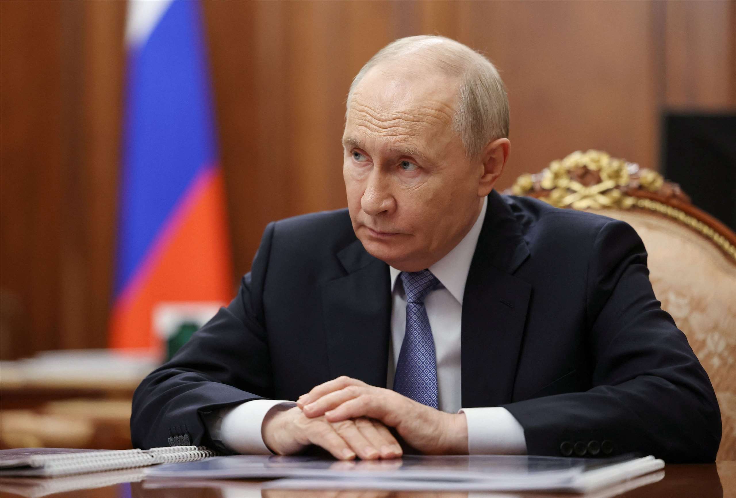 俄羅斯在烏克蘭 戰爭中日益處於頹勢，總統普丁(Vladimir Putin)不久前受訪時透露，期盼美國出面調停這場戰爭。資料照
