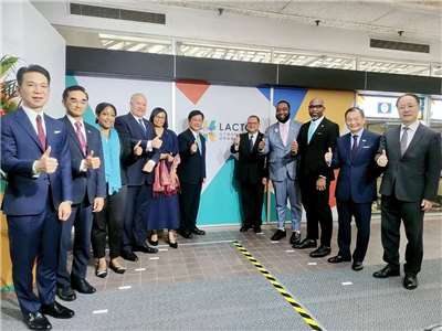 外交部長林佳龍24日主持「拉丁美洲暨加勒比海經貿辦事處」(LACTO)揭牌開幕儀式 (央廣記者王照坤 攝)
