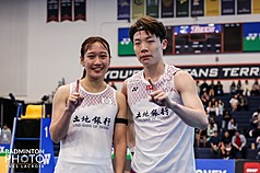 BWF)超級300的加拿大羽球公開賽進行4強賽，台灣混雙組合劉廣珩、許尹鏸拍落頭號種子史密斯、蓋伊，連2週爭冠。(檔案照)