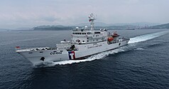 海巡署4日表示，中國海警局續派艦艇稱在台灣東部海域巡查。已調派八里艦、花蓮艦併航全程監控。圖為花蓮艦。（海巡署提供）