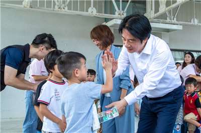 賴總統24日訪視海光幼兒園。(總統府提供)