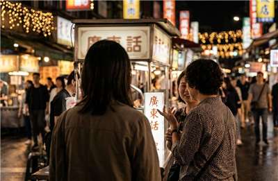 筆者離開香港之後，反而更珍惜每一次聽見廣東話的機會。在台北街頭偶然聽見有人用廣東話聊天，在咖啡店遇到香港人，在夜市聽見熟悉的語尾，那一瞬間，總有一種說不出的親切。(示意圖/AI生成)